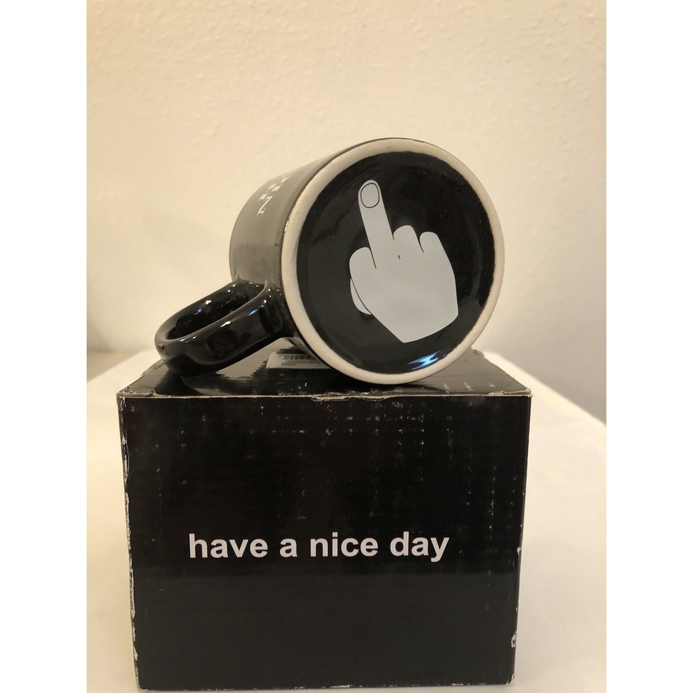Have a Nice Day Middle Finger‎ Coffee Mug Gag Funny Gift  12 Oz - Picture 2 of 3